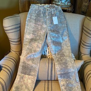 Good American snake/lizard metallic jeans